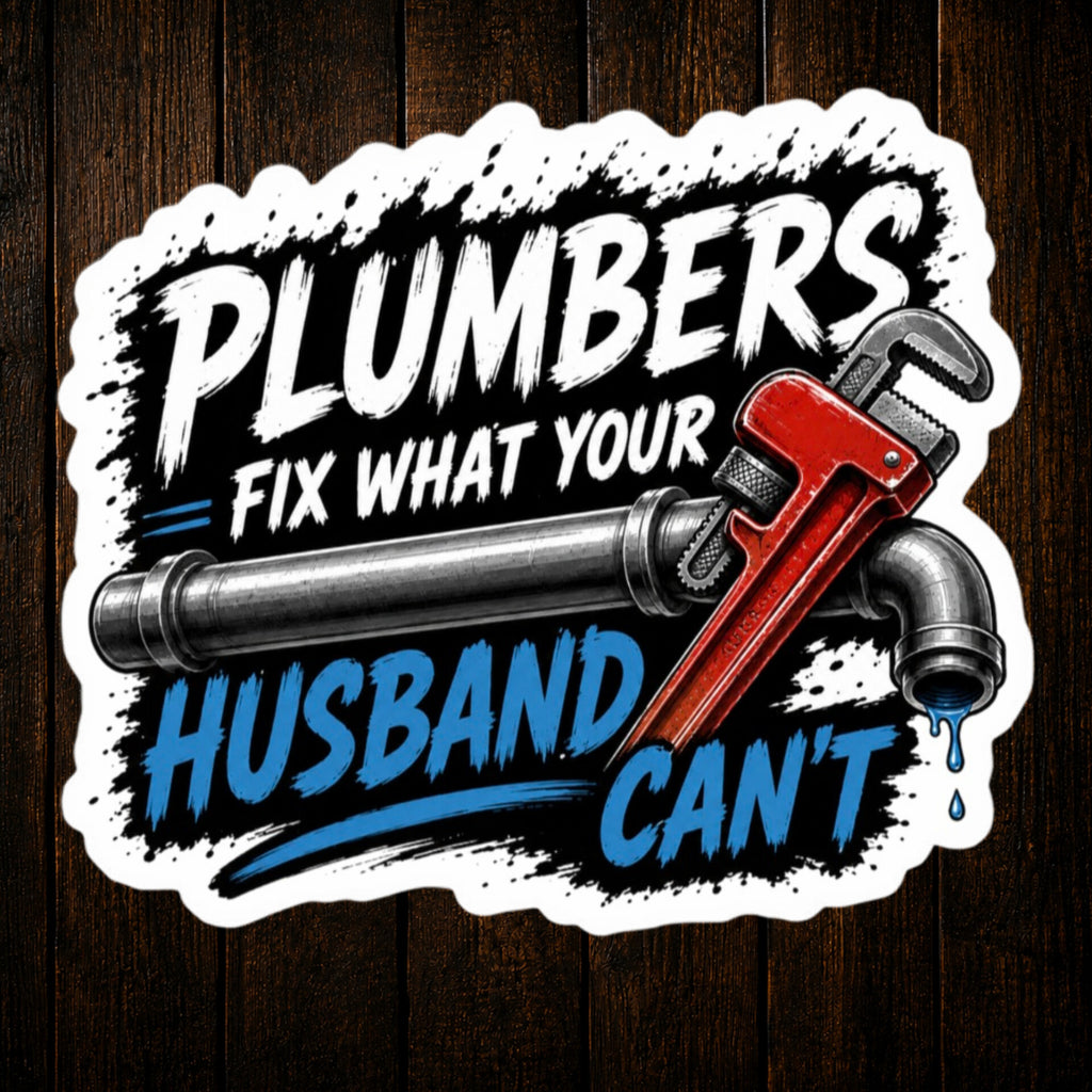 Plumbers Fix What Your Husband Can’t Funny Vinyl Sticker