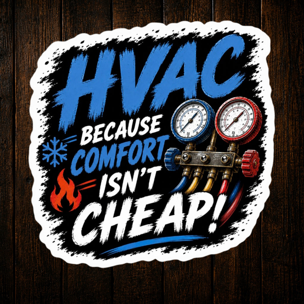 HVAC Because Comfort Isn't Cheap Funny HVAC Installer Vinyl Sticker