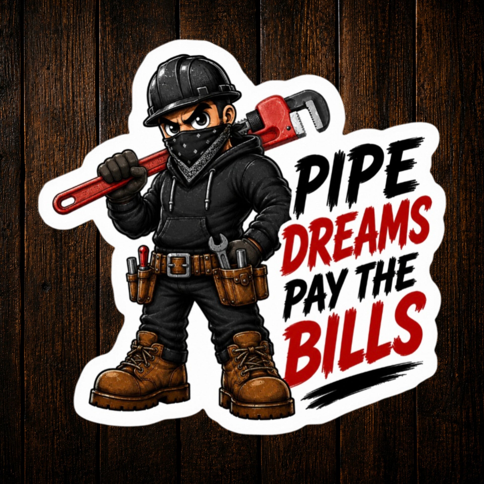 Pipe Dreams Pay The Bills Funny Pipefitting Vinyl Sticker