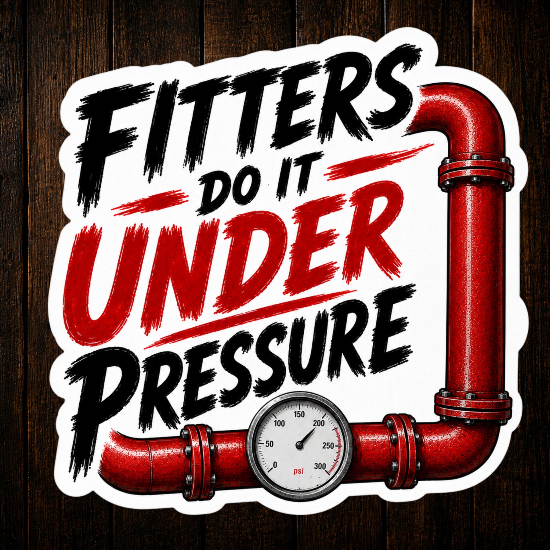 Fitters Do It Under Pressure Vinyl Sticker