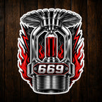 669 Fire Sprinkler Head Vinyl Sticker