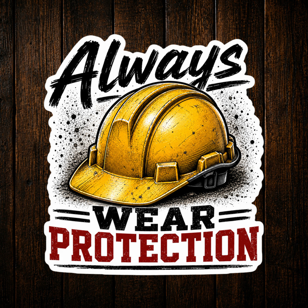 Always Wear Protection Construction Vinyl Sticker