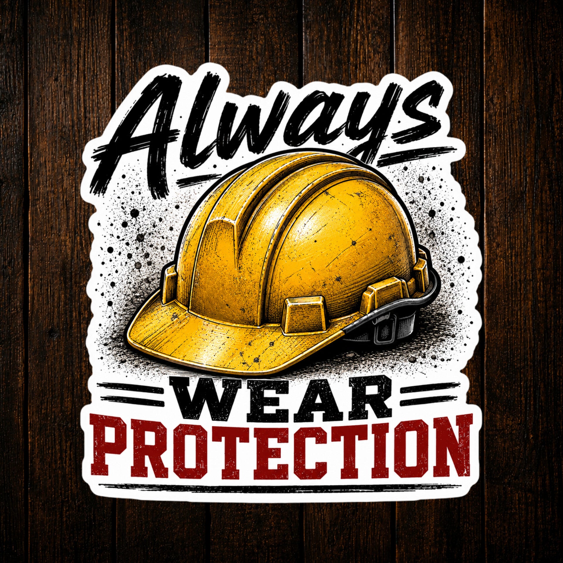 Always Wear Protection Construction Vinyl Sticker