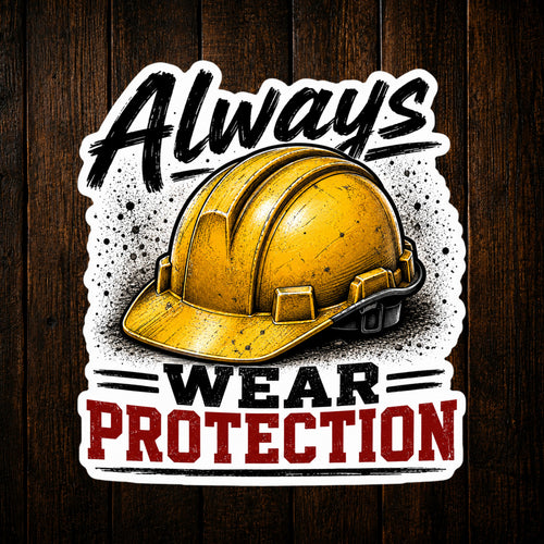 Always Wear Protection Construction Vinyl Sticker