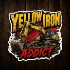 Yellow Iron Addict Operator Vinyl Sticker