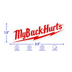 MyBackHurts Blue Collar Vinyl Sticker