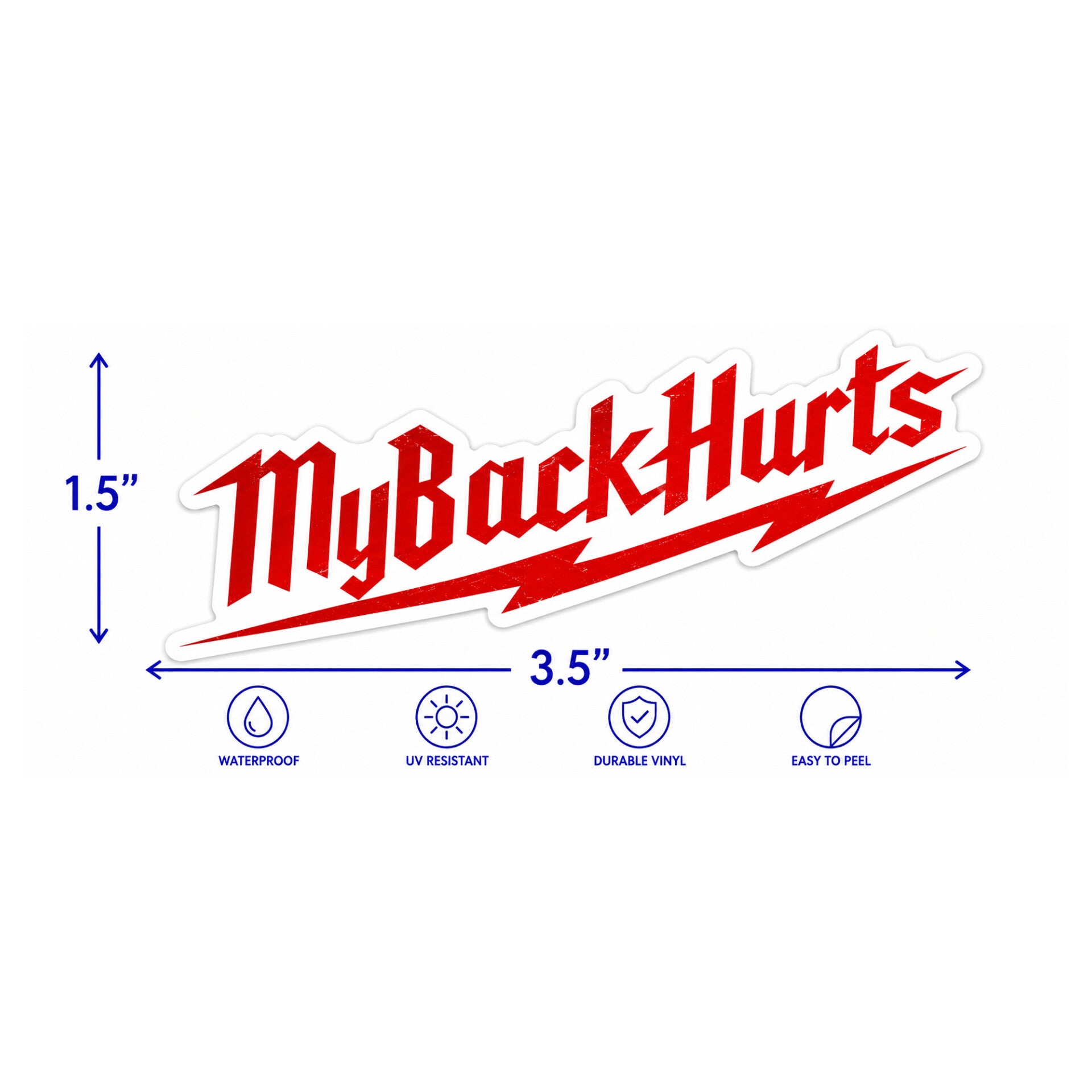 MyBackHurts Blue Collar Vinyl Sticker