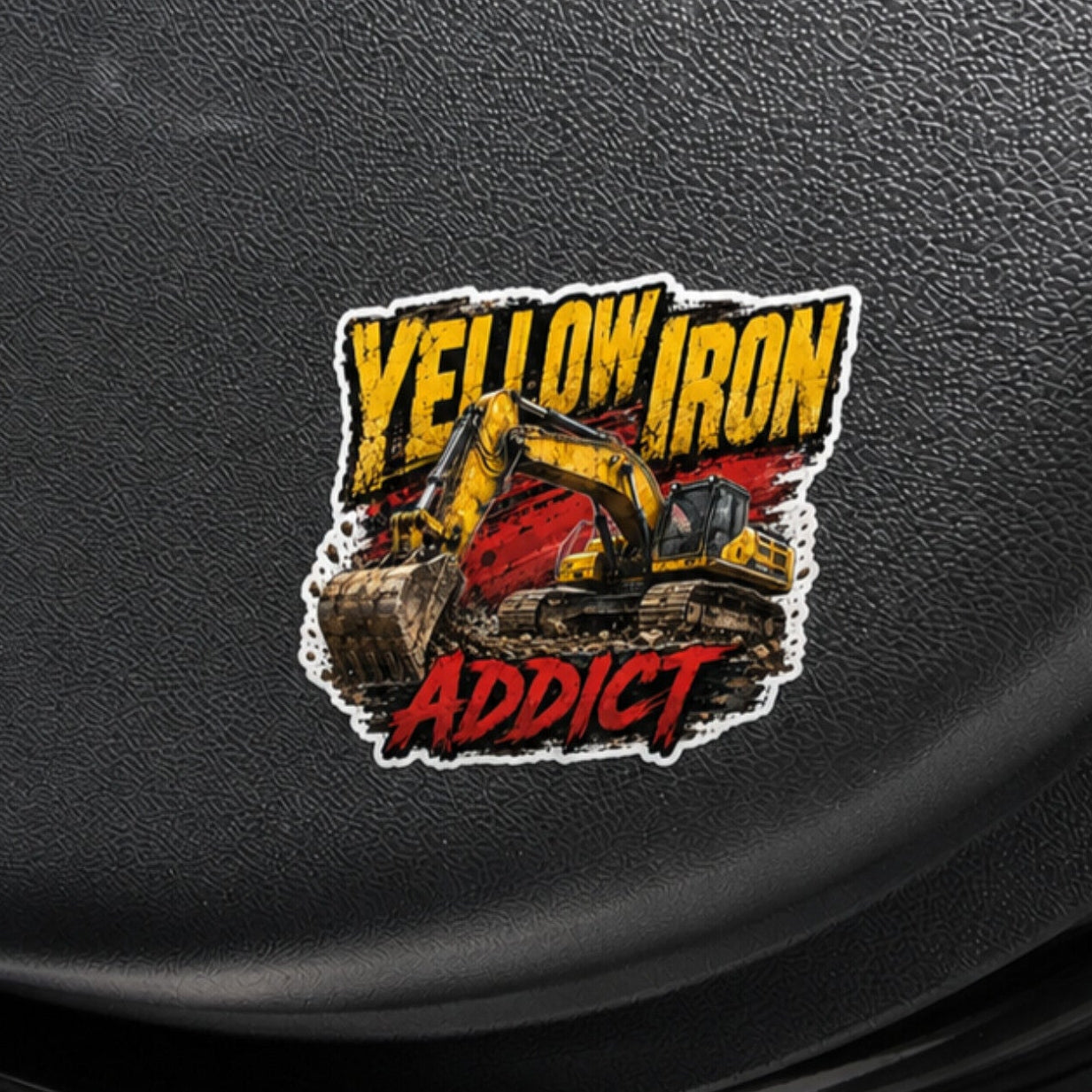 Yellow Iron Addict Operator Vinyl Sticker