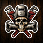 Pipe Life Skull Vinyl Sticker