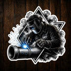 Pipe Welder at Work Vinyl Sticker