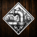 Industrial Pipefitter Vinyl Sticker