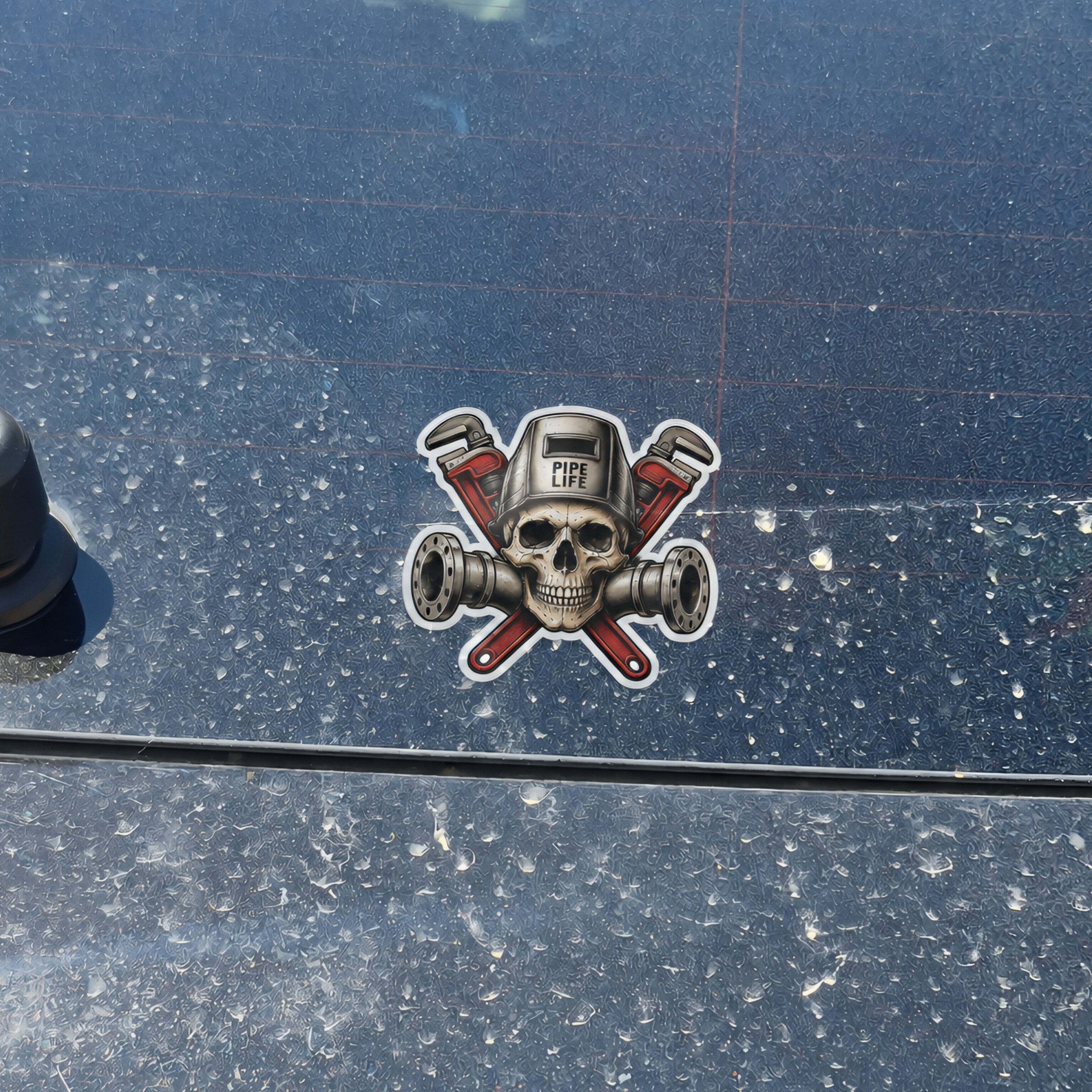 Pipe Life Skull Vinyl Sticker