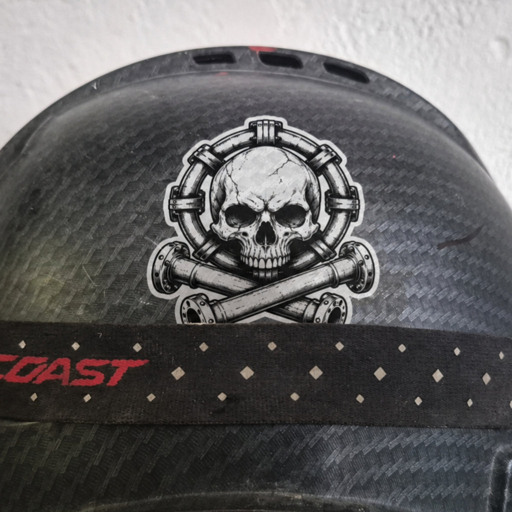 Pipe Skull Crossbones Vinyl Sticker