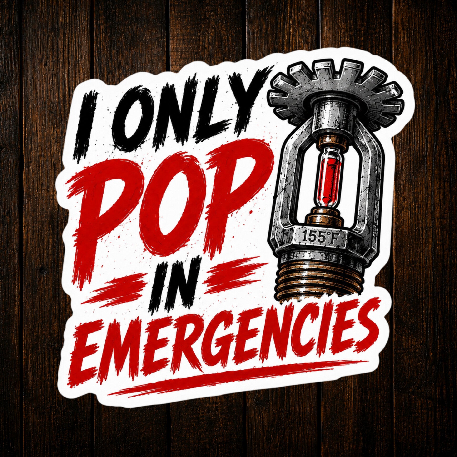 I Only Pop in Emergencies Funny Sprinkler Fitter Vinyl Sticker (Copy)