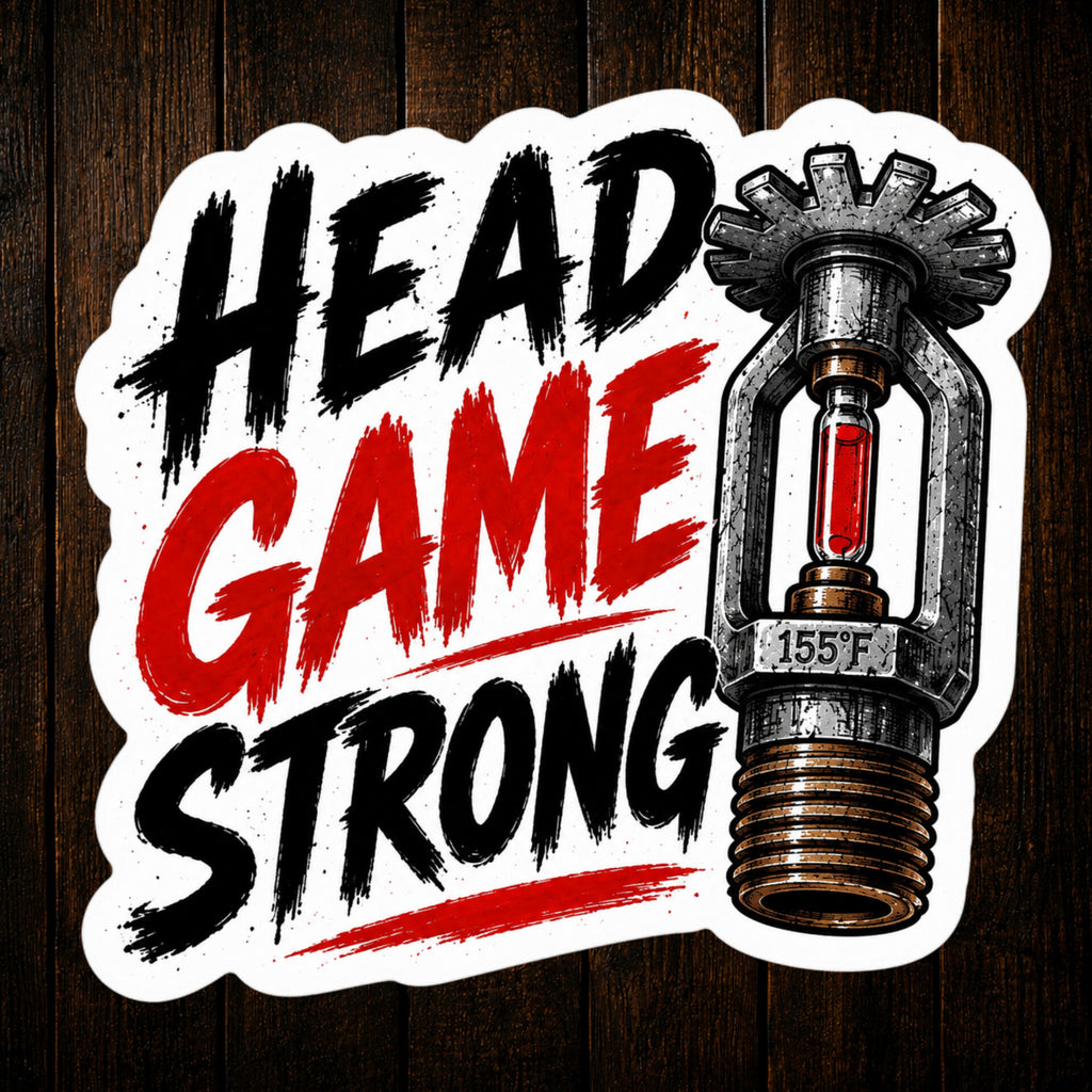 Head Game Strong Vinyl Fire Sprinkler Fitter Sticker