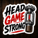 Head Game Strong Vinyl Fire Sprinkler Fitter Sticker