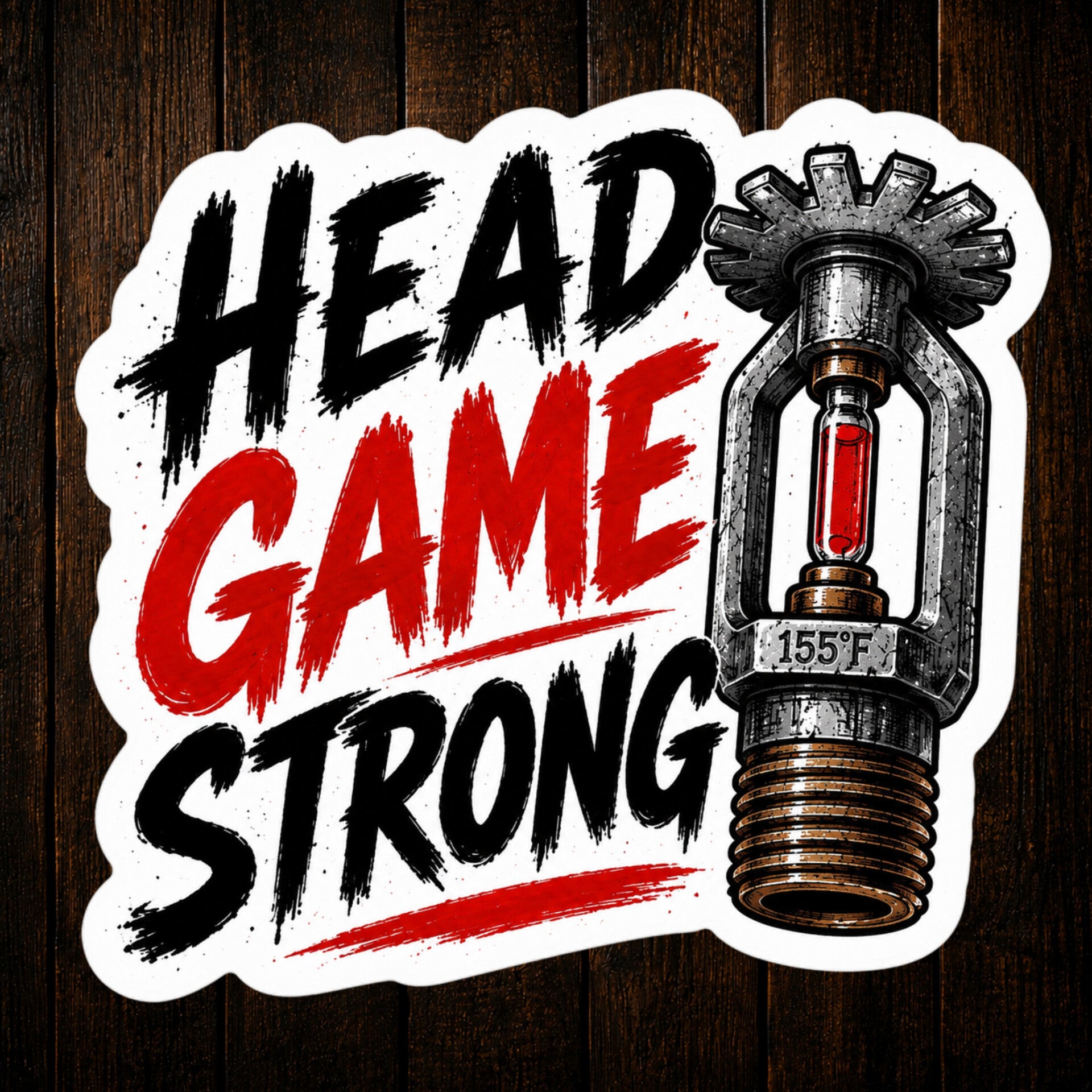 Head Game Strong Vinyl Fire Sprinkler Fitter Sticker