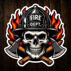 Fire Dept Skull Firefighter Sticker