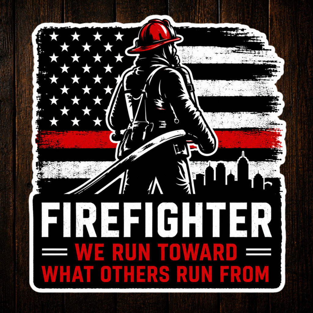 We Run Toward Firefighter Sticker