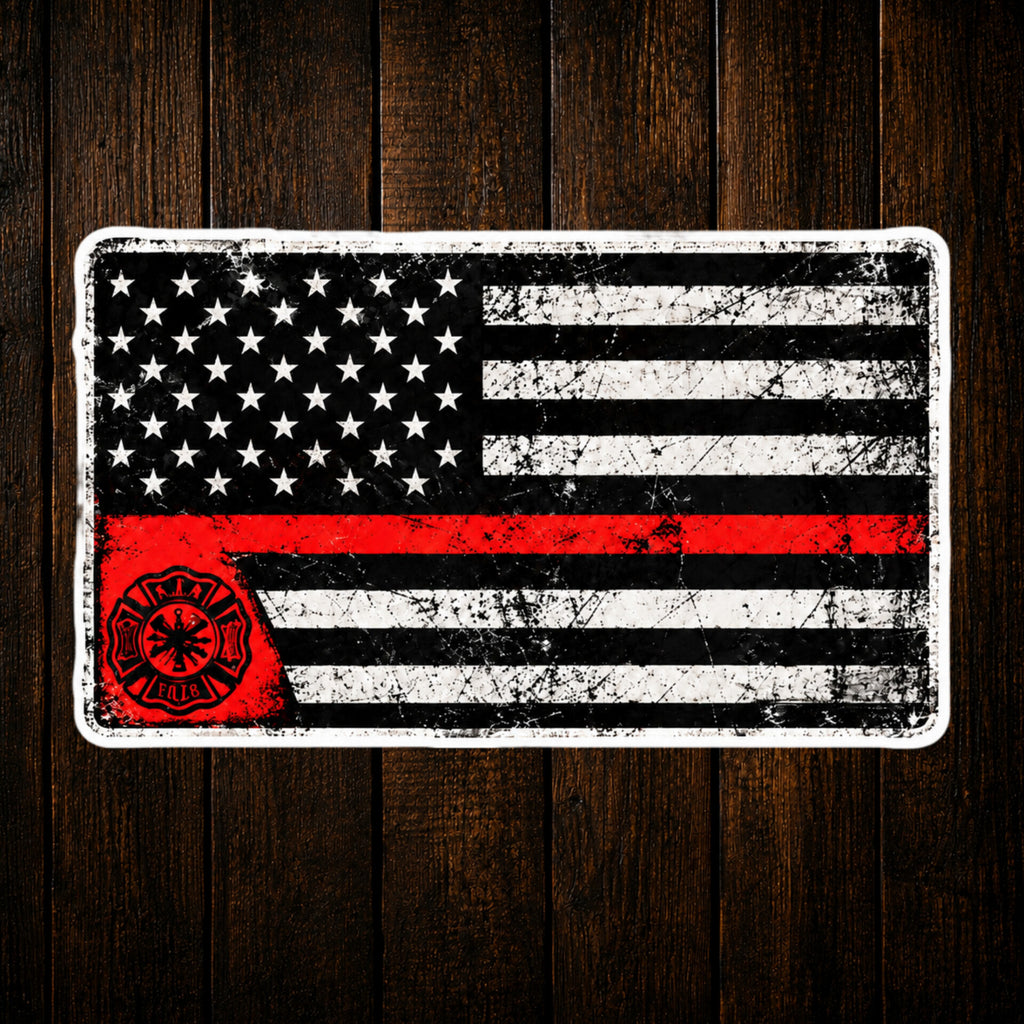 Thin Red Line Firefighter Sticker
