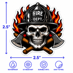 Fire Dept Skull Firefighter Sticker