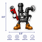 Drainos Plumber Mascot Vinyl Sticker