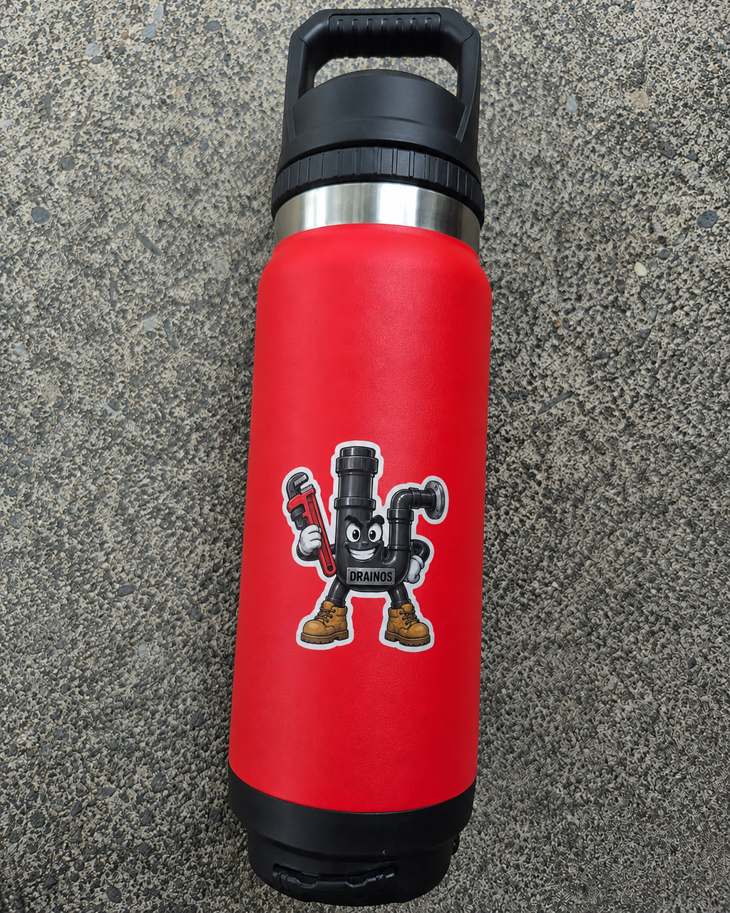 Drainos Plumber Mascot Vinyl Sticker