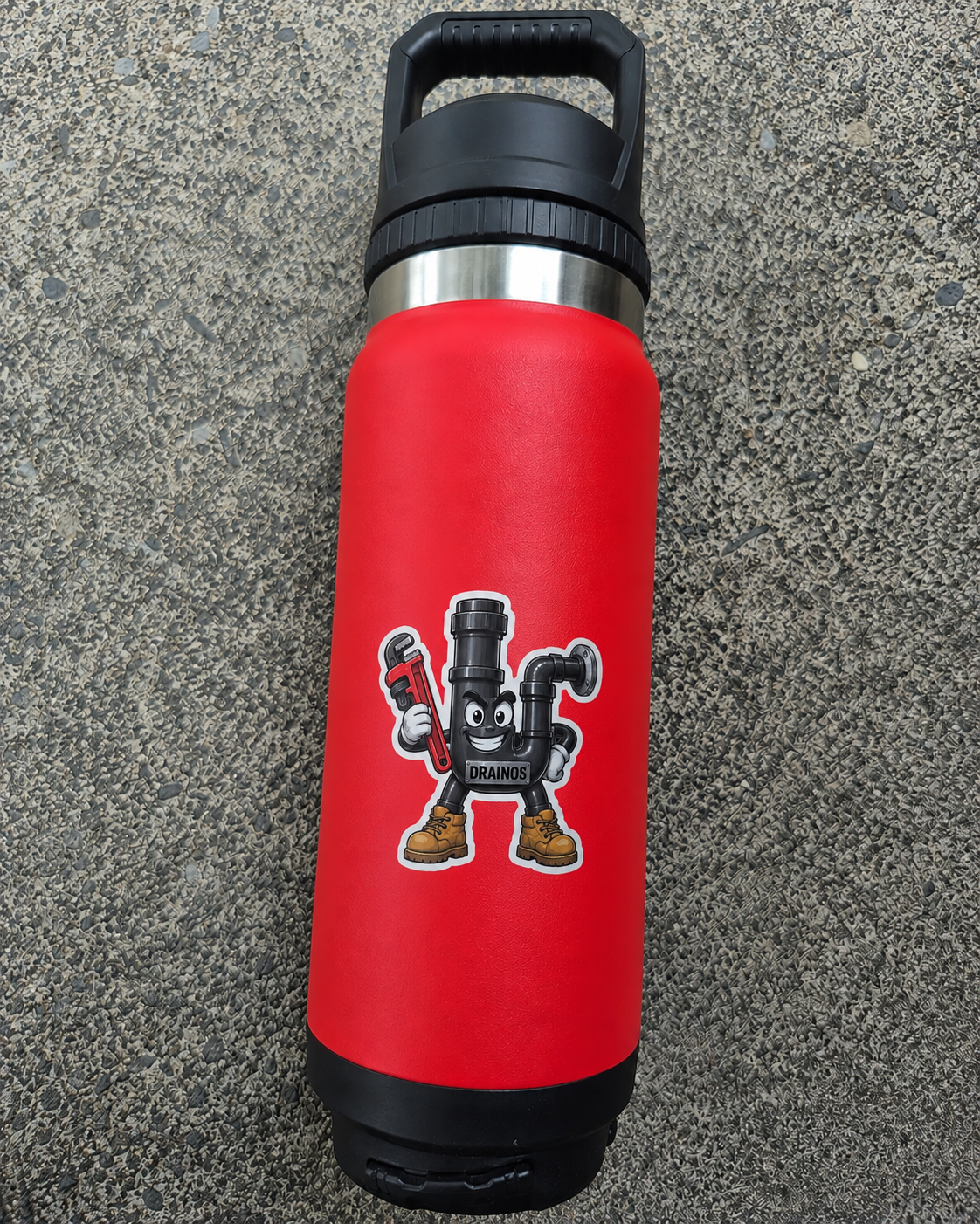 Drainos Plumber Mascot Vinyl Sticker