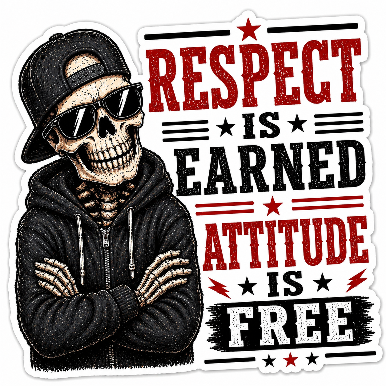Respect Is Earned Attitude Is Free Sticker