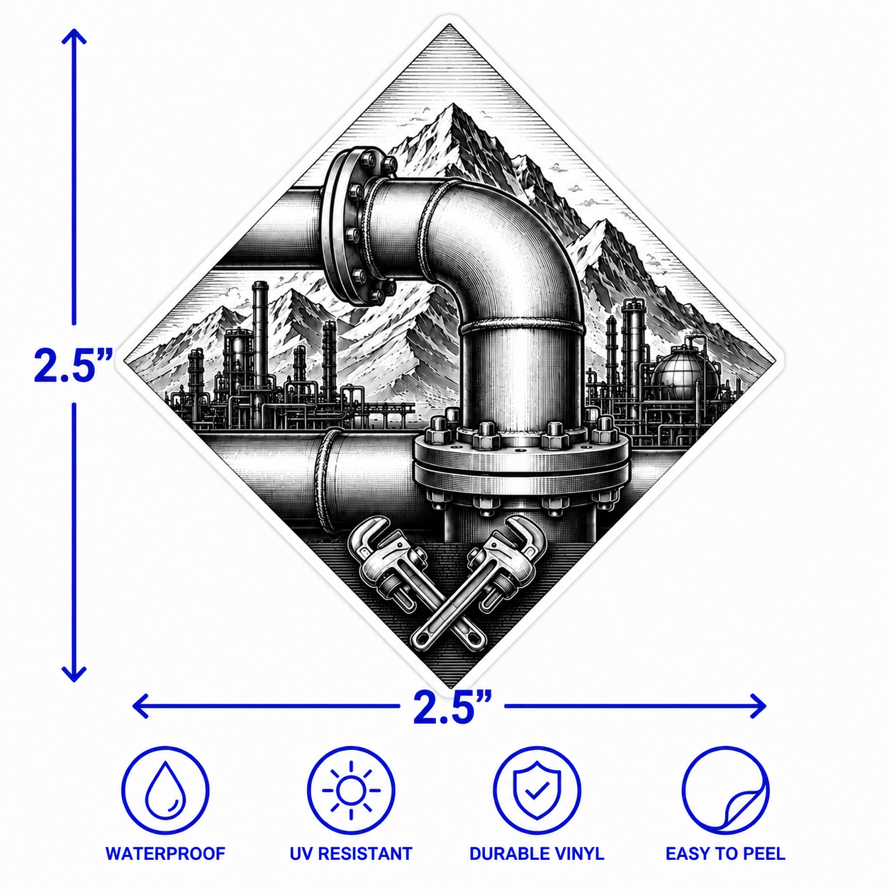 Industrial Pipefitter Vinyl Sticker