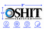 OSHIT Certified Funny OSHA Parody Blue Collar Hard Hat Sticker