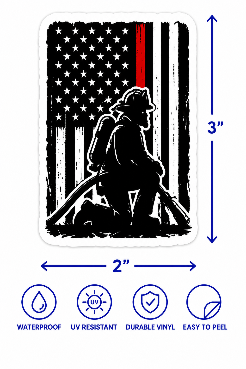 Thin Red Line Firefighter Sticker