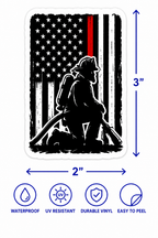 Thin Red Line Firefighter Sticker