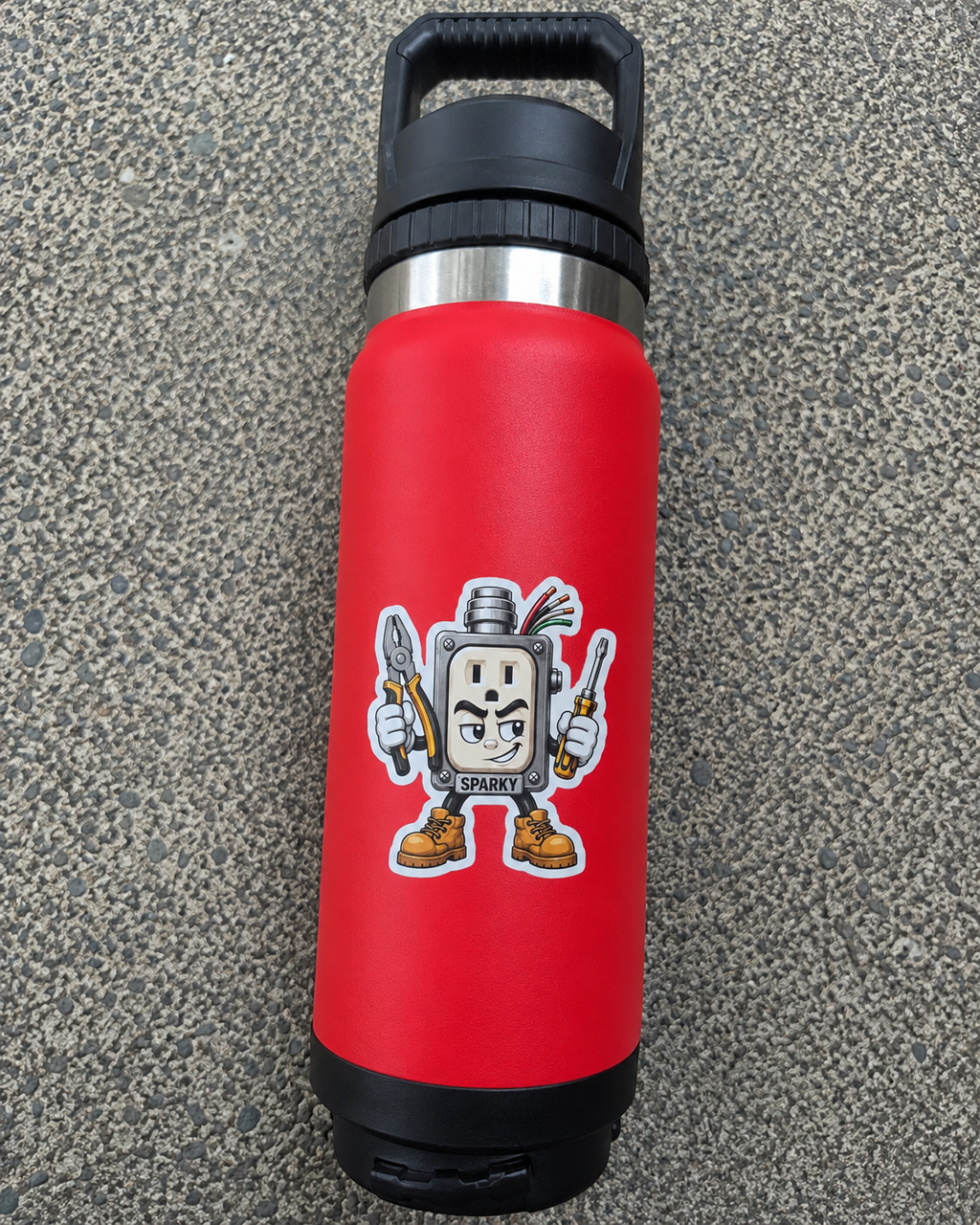 Sparky Electrician Mascot Vinyl Sticker