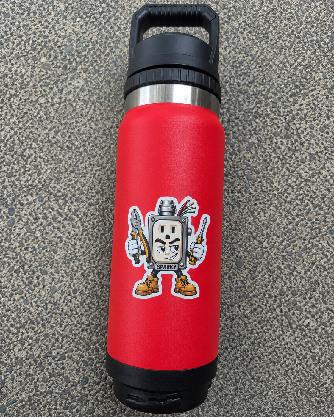 Sparky Electrician Mascot Vinyl Sticker