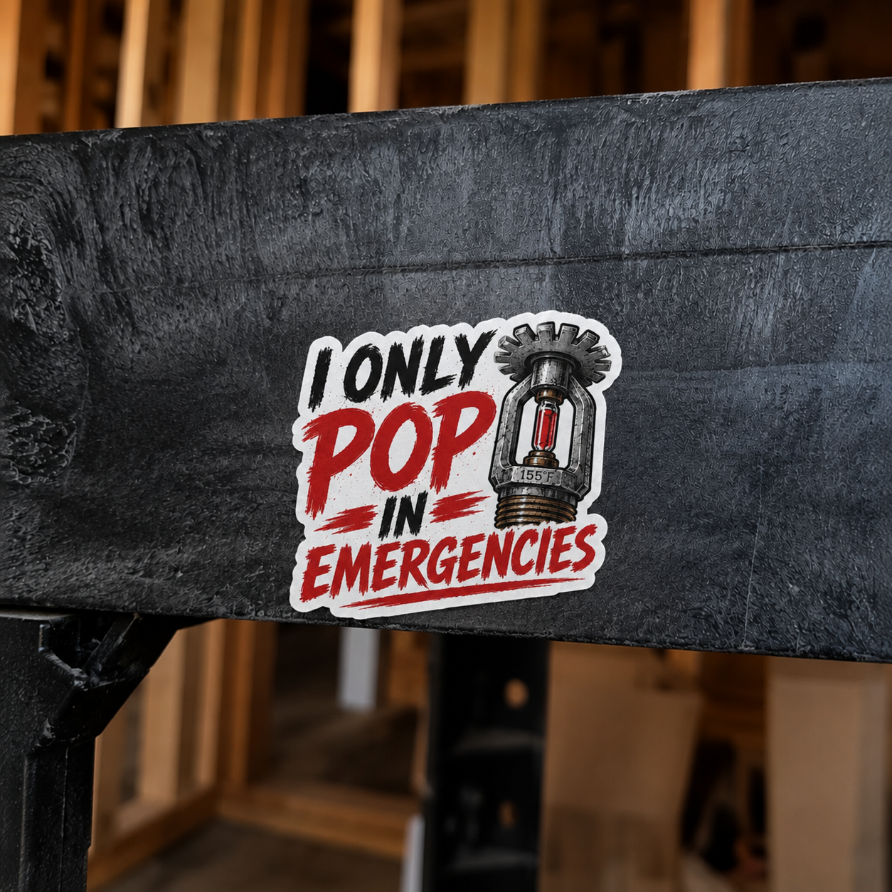 I Only Pop in Emergencies Funny Sprinkler Fitter Vinyl Sticker (Copy)