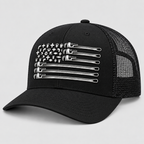 Pipe Trades American Flag Trucker Hat – Pipe Wrench & Fittings Design