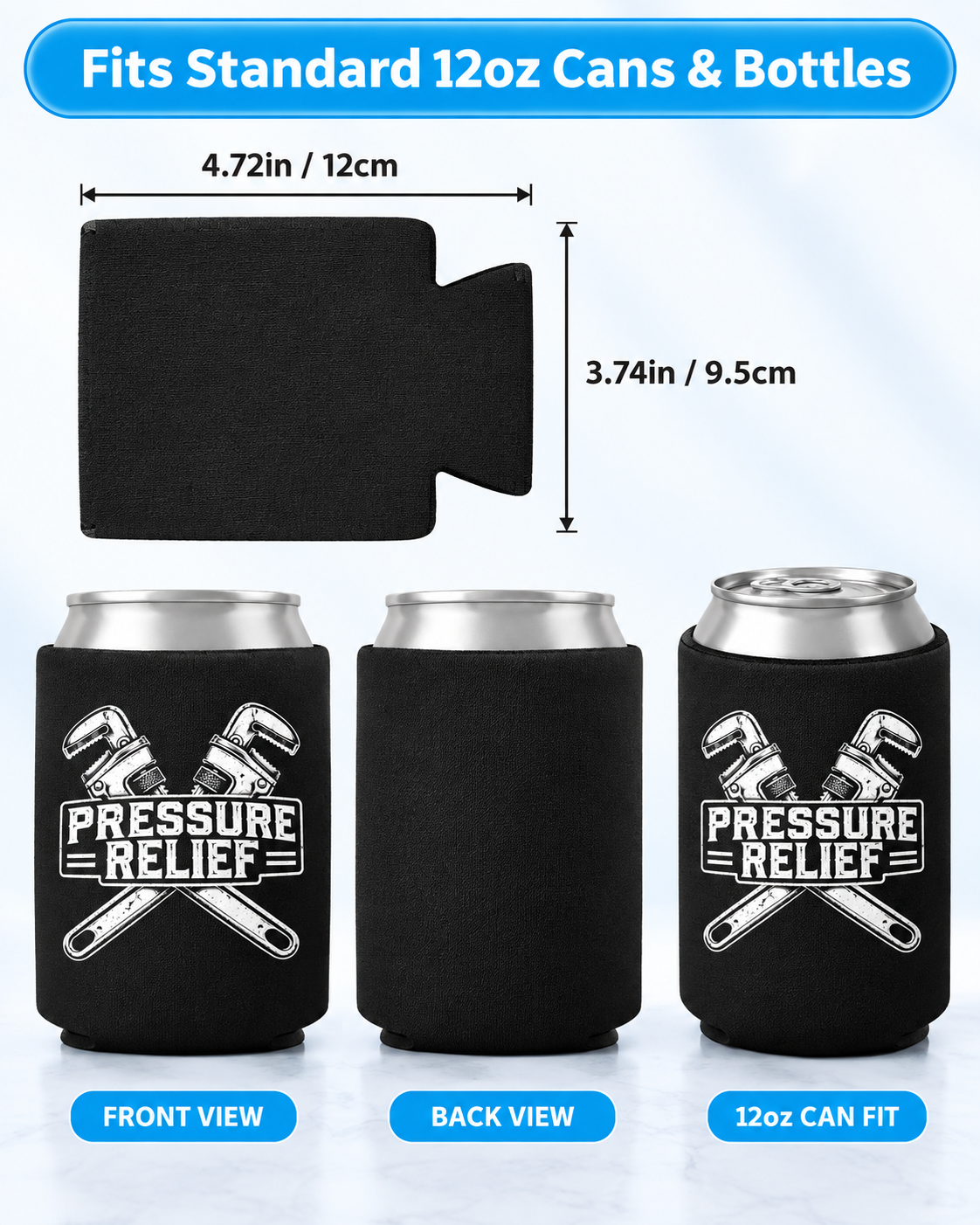 Pressure Relief Pipe Trades Can Koozie – 12 oz Neoprene Can Cooler