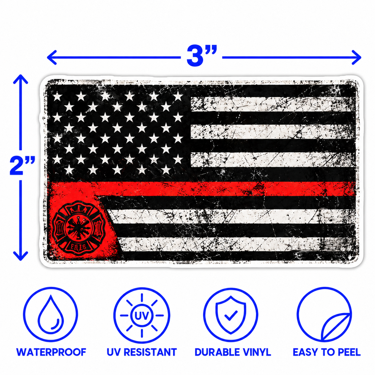 Thin Red Line Firefighter Sticker