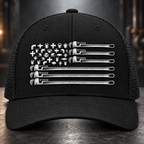 Pipe Trades American Flag Trucker Hat – Pipe Wrench & Fittings Design