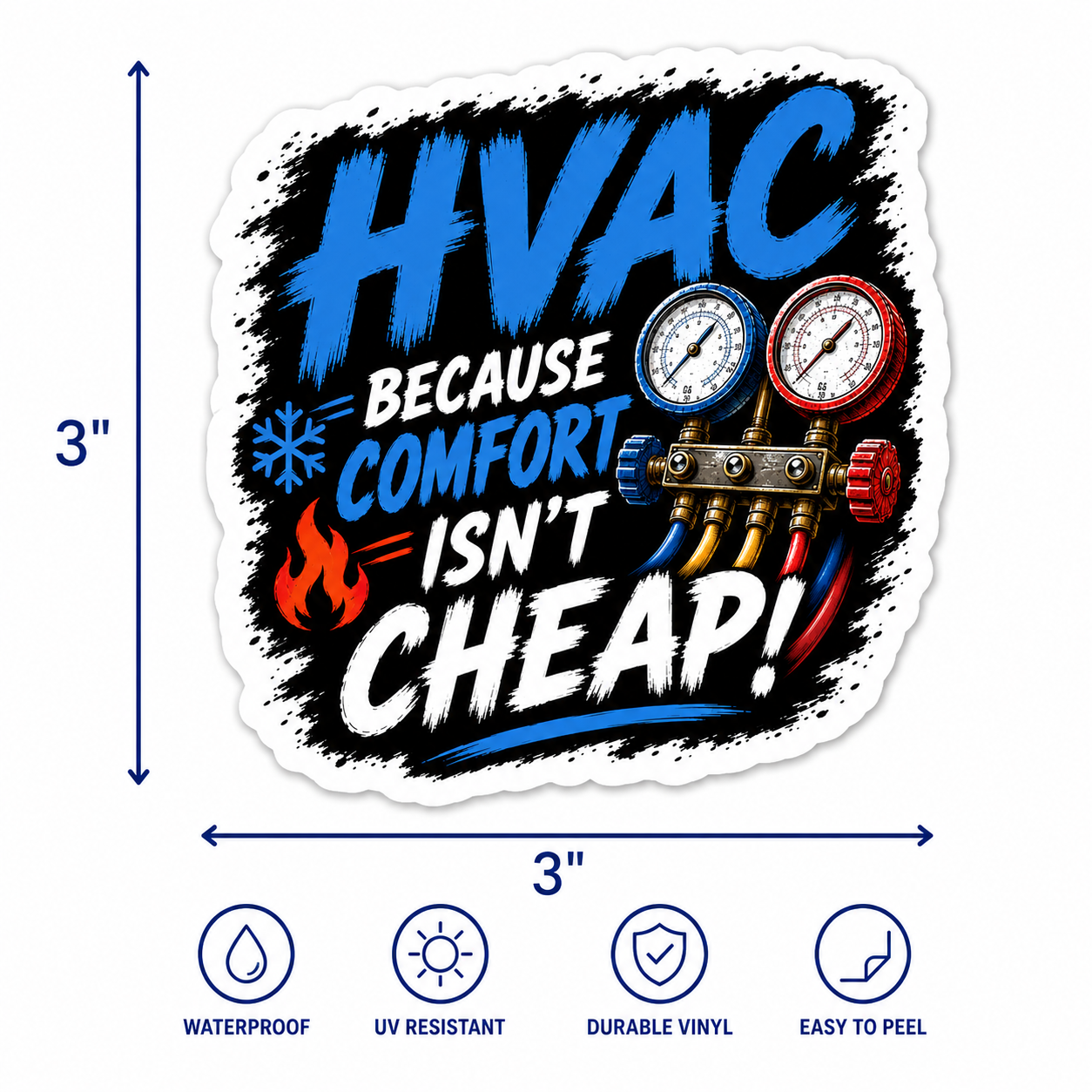 HVAC Because Comfort Isn't Cheap Funny HVAC Installer Vinyl Sticker